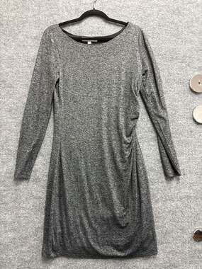 Women's Ann Taylor Loft Gray Fitted Pencil Dress LS Sz S